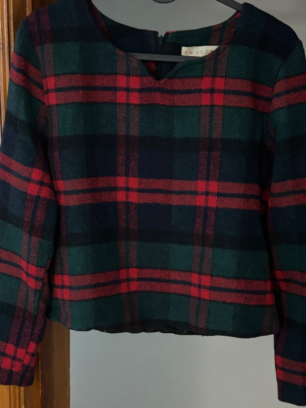 Plaid Boxy Top in Red and Green